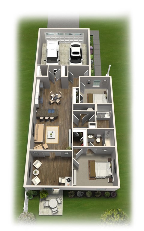 a 3d visualization of the interior of a house